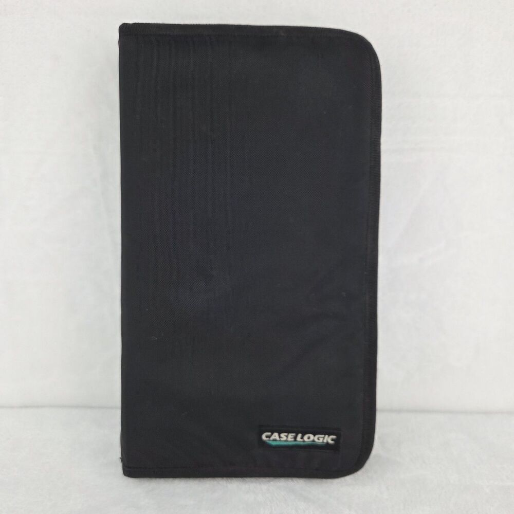 Case Logic 48 CD DVD Disc Storage Wallet Binder Black Zippered Carrying Case Blk
